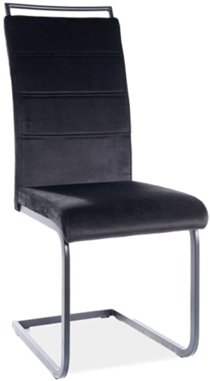 Krzesło H441 velvet czarny stelaż/czarny tap. 117