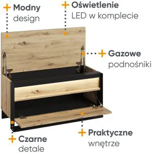 Szafka na buty dąb artisan Quant QG-03 Lenart Meble 4