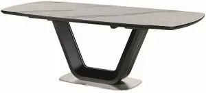 Stół Armani Ceramic biały efekt marmuru/ czarny mat 160(220)x90 Signal Meble 1