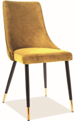 Krzesło Piano velvet czarny/złoty stelaż/curry bluvel 68