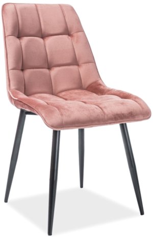 Krzesło Chic velvet czarny stelaż/róż antyczny bluvel 52