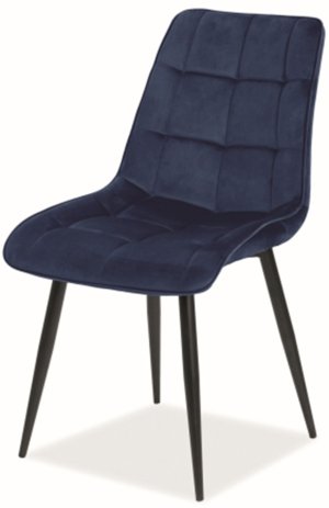 Krzesło Chic velvet czarny stelaż/granatowy bluvel 86