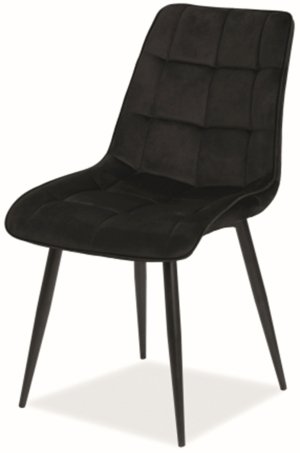 Krzesło Chic velvet czarny stelaż/czarny bluvel 19