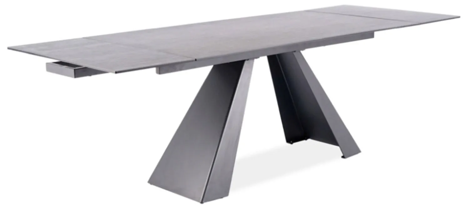 Stół Salvadore ceramic szary marmur/czarny mat (160-240)x90 Signal Meble