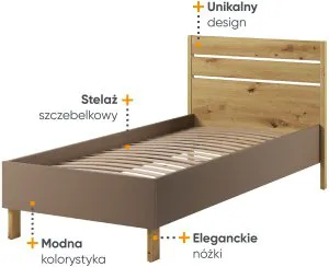 Łóżko pojedyncze 90 cm Lenny LY-10 Lenart Meble 3
