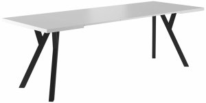 Stół Merlin biały mat / czarny 90(240)x90