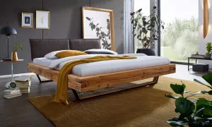 Łóżko z tapicerowanym zagłówkiem 140x200 dębowe BE-0583-0101 GK Meble 2