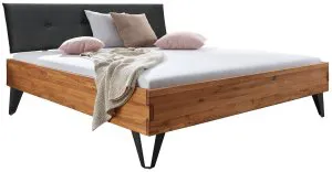 Dębowe łóżko z tapicerowanym zagłówkiem 140x200 BE-0587-0101 GK Meble 1