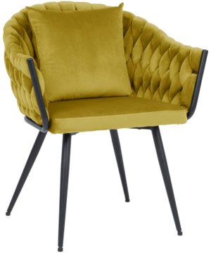 Krzesło Nuvo velvet czarny stelaż / curry bluvel 68