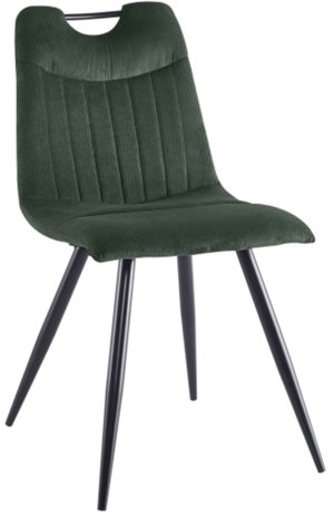 Krzesło Orfe sztruks czarny stelaż / zielony fjord 79