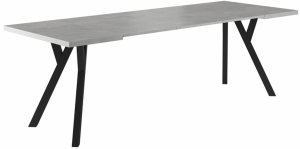 Stół Merlin efekt betonu / czarny 90(240)x90