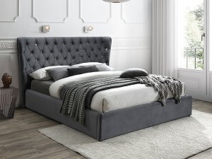 Łóżko Carven velvet 160x200 kolor szary tapicerka bluvel 14