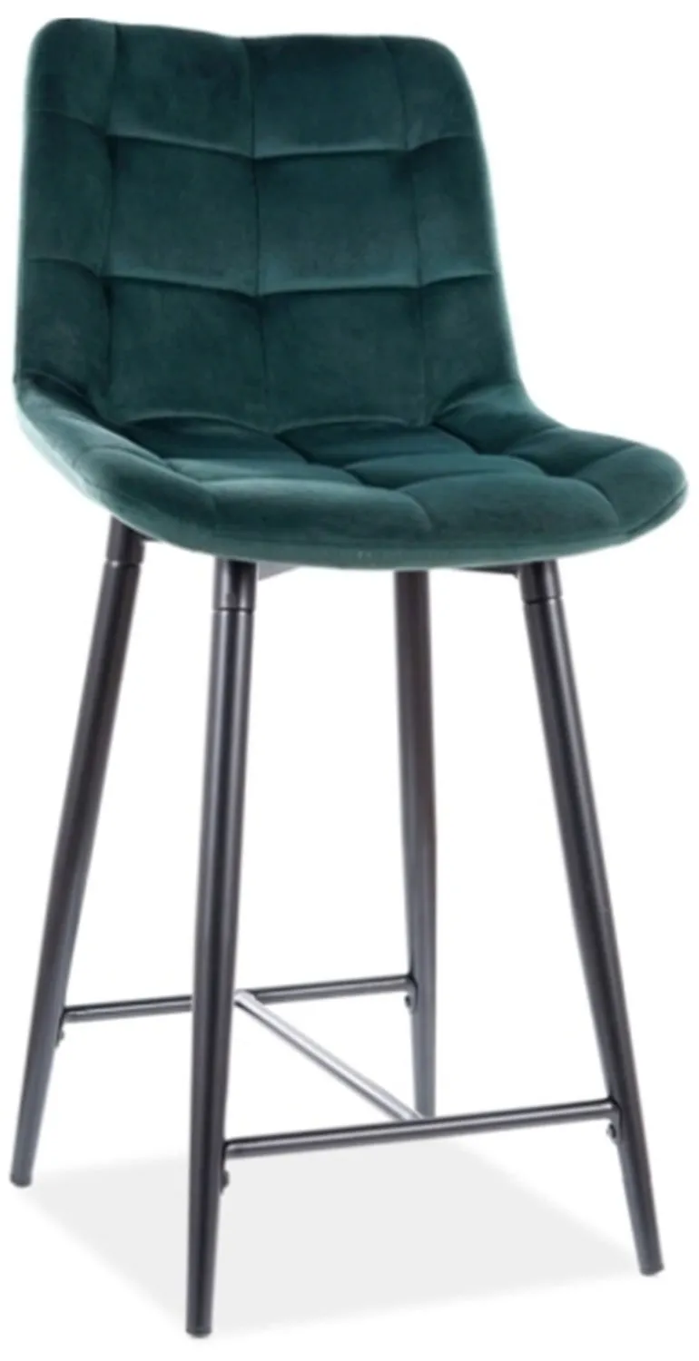 Półhoker Chic H-2 velvet czarny stelaż / zielony bluvel 78 Signal Meble