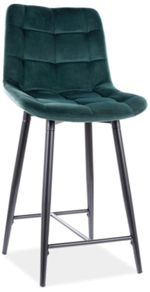 Półhoker Chic H-2 velvet czarny stelaż / zielony bluvel 78