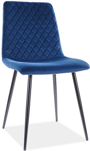 Krzesło Irys velvet czarny stelaż/granatowy bluvel 86