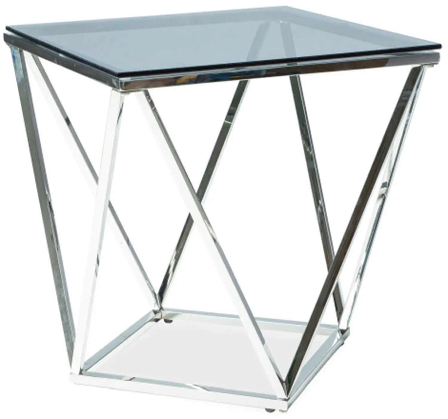Ława Silver B szkło dymione/srebrny 50x50 Signal Meble