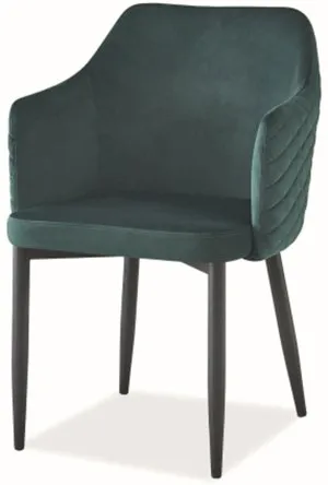 Krzesło Astor velvet czarny stelaż/zielony bluvel78 Signal Meble 1