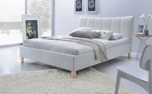 SANDY łóżko tapicerowane biały Halmar 1