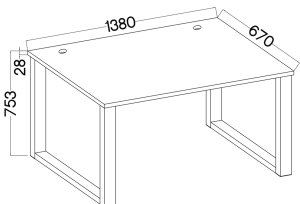 Biurko w stylu loft 150 Malta LG Stolarz Lempert 2