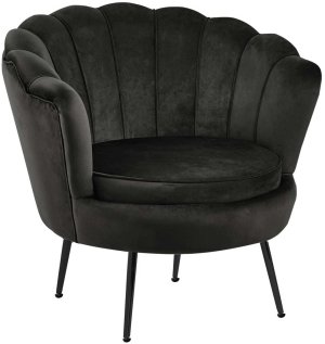 Fotel velvet (czarny) /nogi czarne/