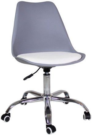 Krzesło obrotowe (szary + biała poduszka)