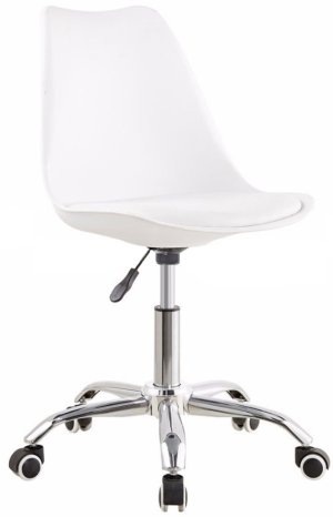 Krzesło obrotowe (biel + biała poduszka)