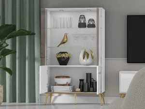 Witryna biała do salonu Goldin 03 ML Meble 5