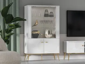 Witryna biała do salonu Goldin 03 ML Meble 4