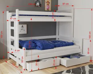 Łóżko piętrowe 3-osobowe Beniamin Meblobed 2