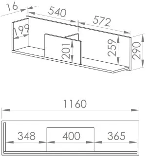 Półka wisząca Fini 10 ML Meble 5