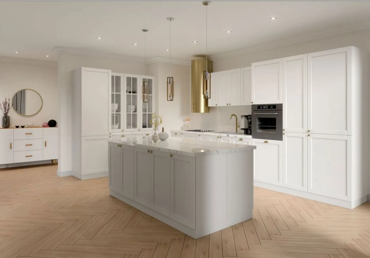 Zestaw mebli kuchennych Linea White 2,40 Gała Meble