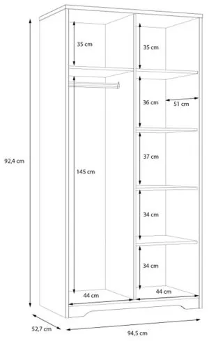 Szafa ubraniowa do pokoju Joadakis JDKS821-D89 Meble Forte 3