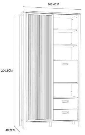 Regał z lamelami Jytana JTNR722L-M635 Meble Forte 4