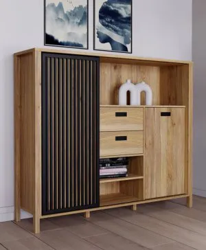 Szafka z lamelami do pokoju Jytana JTNR332L-M635 Meble Forte 5