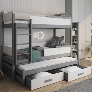 Łóżko piętrowe 3-osobowe Quatro
