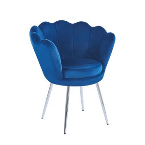 Fotel velvet (niebieski) /nogi srebrne/