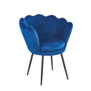 Fotel velvet (niebieski) /nogi czarne/