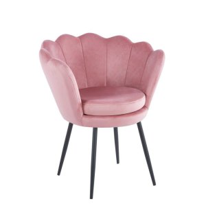 Fotel velvet (różowy) /nogi czarne/