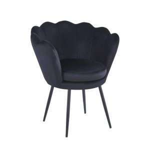 Fotel velvet (czarny) /nogi czarne/