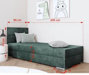 Łóżko tapicerowane 90 cm Tomar I Meblobed 2