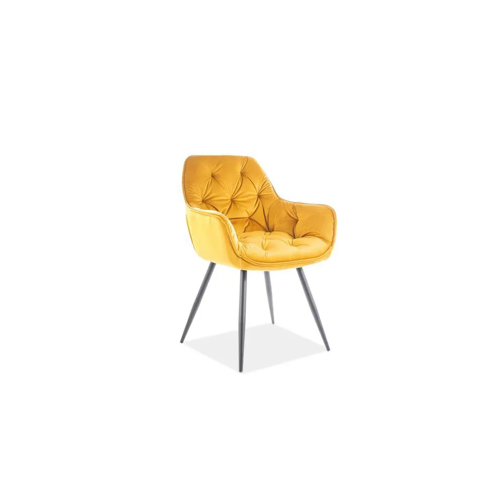 Krzesło cherry velvet czarny stelaż/curry bluvel 68 Signal Meble