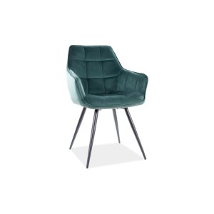 Krzesło lilia velvet czarny stelaż/zielony bluvel78
