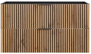 Szafka pod umywalkę 100 cm Xilo Black Wotan 82-100-D-2S Comad 3