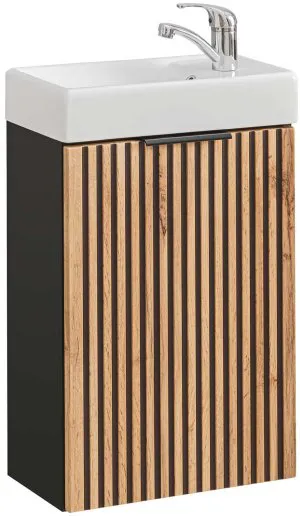 Szafka łazienkowa pod umywalkę 40 cm Xilo Black Wotan 82-40-D-1D Comad 4