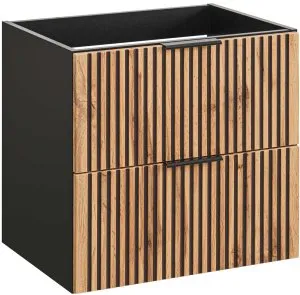 Szafka łazienkowa pod umywalkę 60 cm Xilo Black Wotan 82-60-D-2S Comad 1