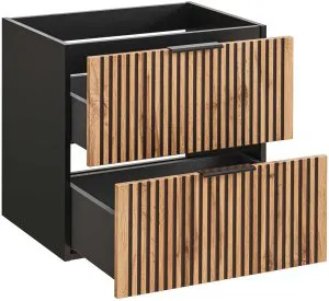 Szafka łazienkowa pod umywalkę 60 cm Xilo Black Wotan 82-60-D-2S Comad 2