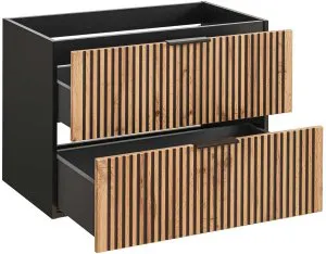 Szafka łazienkowa pod umywalkę 80 cm Xilo Black Wotan 82-80-D-2S Comad 2
