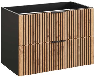 Szafka łazienkowa pod umywalkę 80 cm Xilo Black Wotan 82-80-D-2S