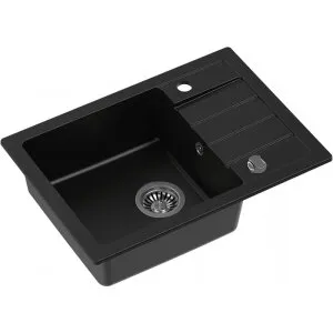 Zestaw granitowy Kernau Zlewozmywak KGS Q 5062 1B1D Deep Black + Bateria KWT 40 Elastic Black Producenci AGD 35