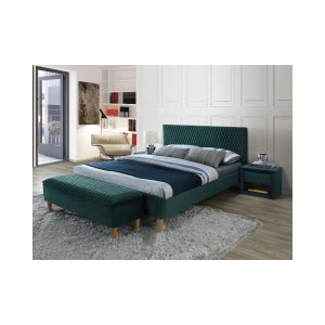 łóżko azurro velvet 180x200 kolor zielony/dąb tapicerka bluvel 78